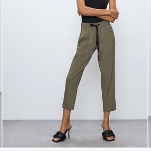 Aritzia Errol/Day Linen Pant - Olive Green - XXS
